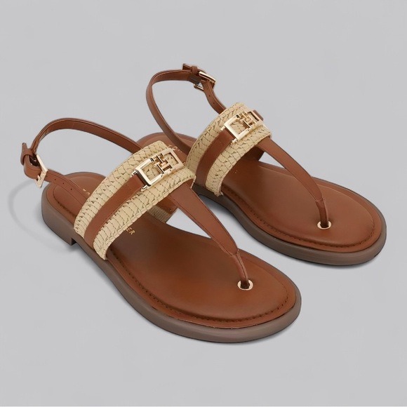 TOMMY HILFIGER-Women’s Carrie T-strap Sandler, New - Picture 5 of 6